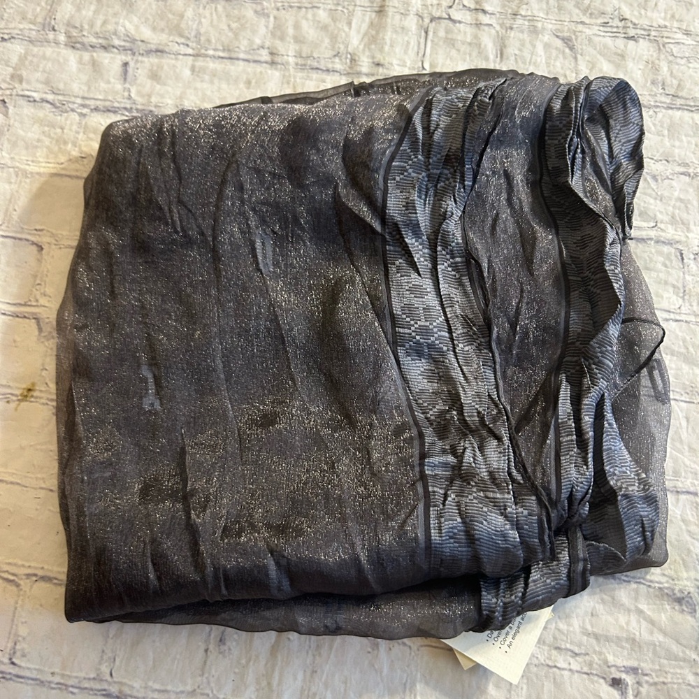 ECHO THE WRAP STYLE 387778 CHARCOAL METALLIC SCARF SHEER RAYON & NYLON NORDSTROM